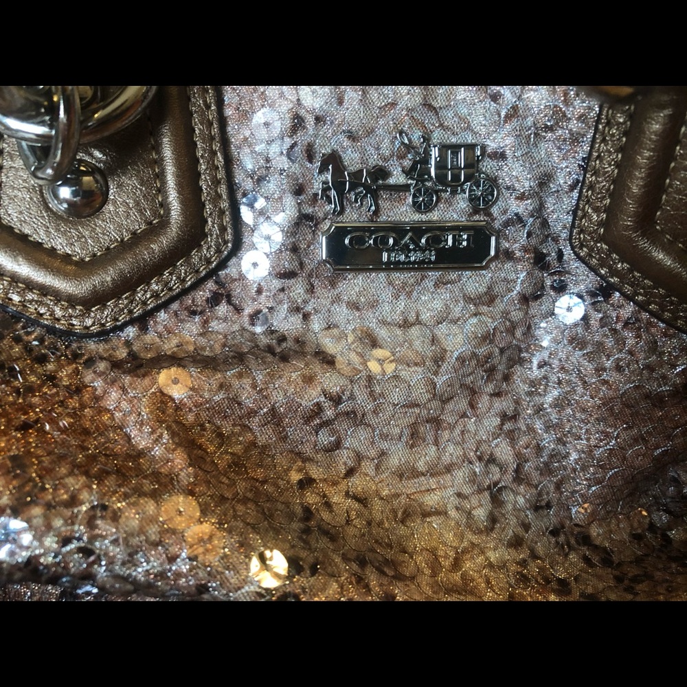 Coach Fabric Sequin Python Pattern Luxe Handbag - image 2